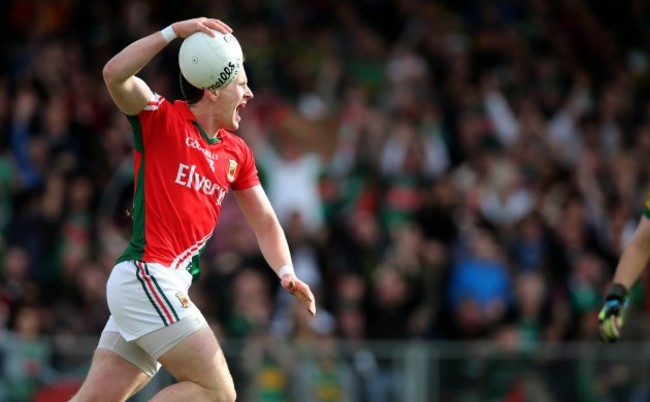 Cillian O'Connor celebrates scoring his second goal