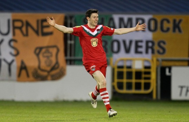 John Dunleavy celebrates scoring