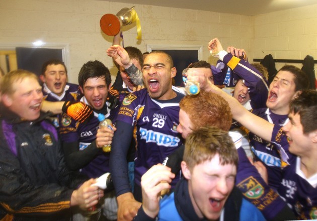 Crokes' players celebrate in the dressing room