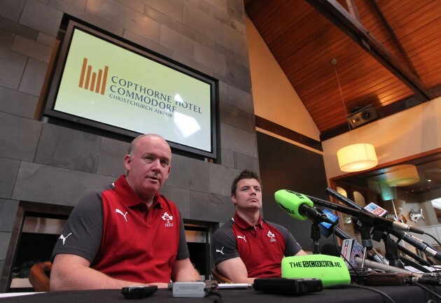 Ireland Head Coach Declan Kidney and Ireland Captain Brian O'Driscoll during the press conference