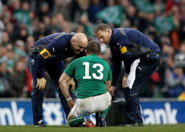 Brian O'Driscoll is given treatment