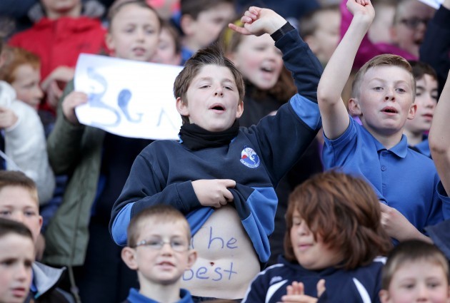 Fans of Bishop Galvin National School cheer on their team