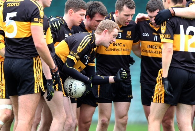 Colm Cooper gives a team talk before the start of the game