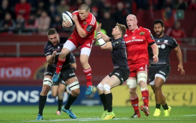 Andrew Conway with Will Fraser and David Strettle