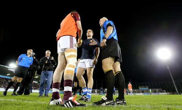 Ger Brennan and Ross McConnell with Referee Dave Feeney at the coin toss