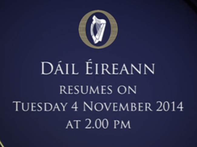 dail resumes 4 nov