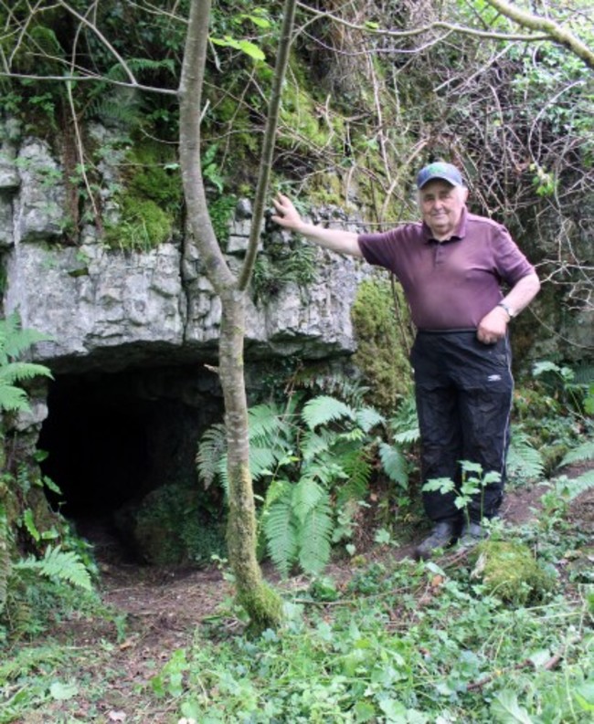 Landowner Jackie McGowan at Tully Cave, Sligo. Used as an IRA hideout in the 1920s. Photo credit Marion Dowd