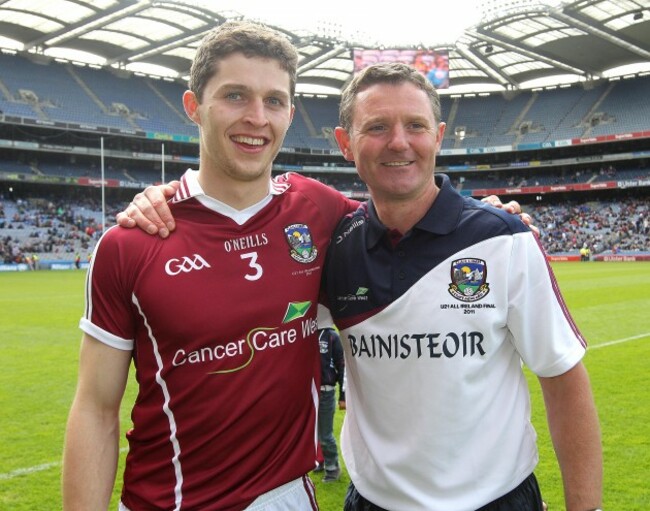 Colin Forde and Alan Mulholland celebrate