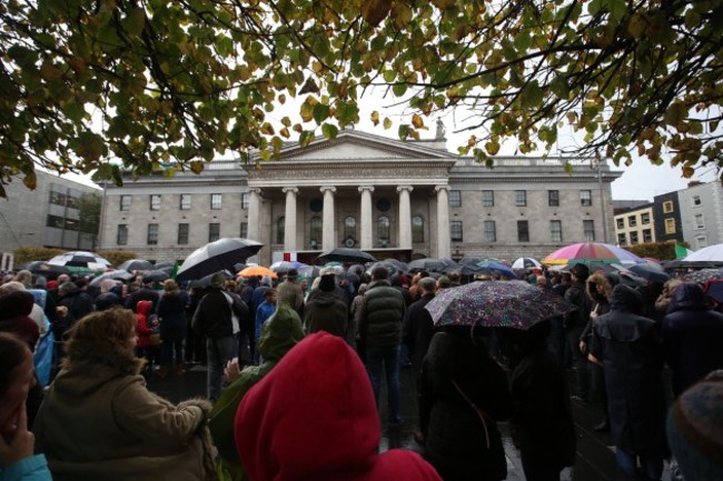 Water Protests. Pictured people gather