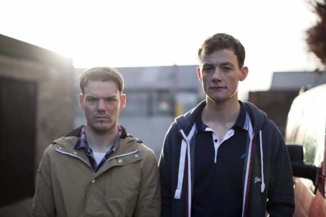 (L-R) Lloyd Cooney and Alan Mahon in Abbey Theatre's production of the new play The Waste Ground Party by Shaun Dunne Pic Rich Gilligan