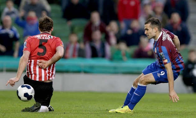 Christy Fagan scores the first goal of the game