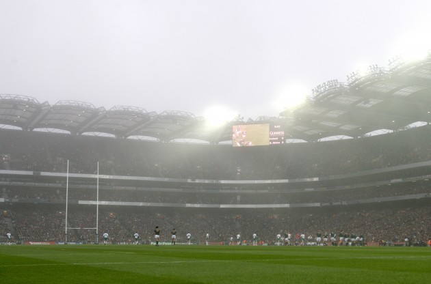 Fog over Croke Park during the game