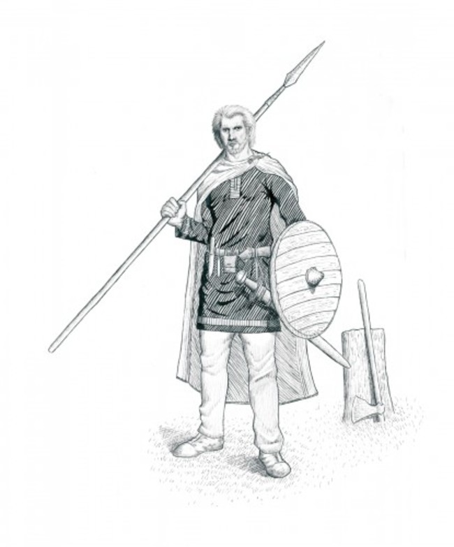 Artists reconstruction of the Woodstown Warrior by JG O'Donoghue