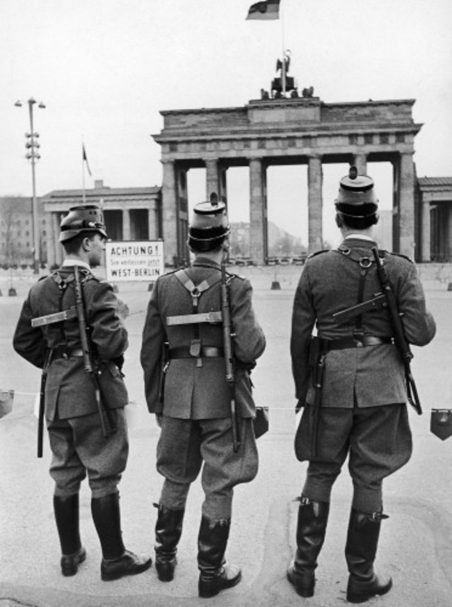 Germany Berlin Wall Police at the Brandenburg Gate