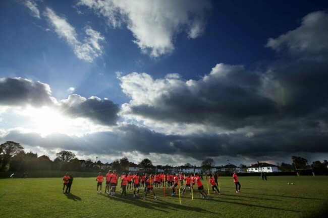 General view of Springboks training today in Blackrock College