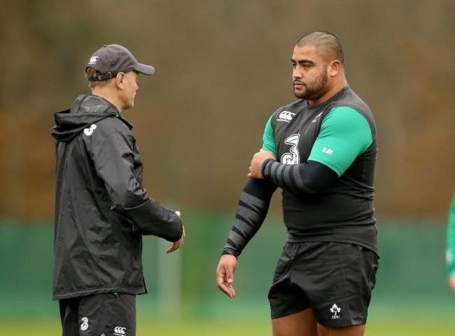 Joe Schmidt speaking to Rodney Ah You