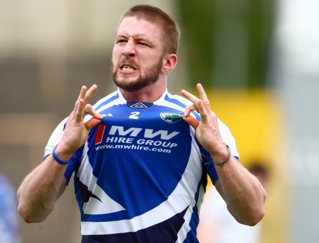 Cahir Healy celebrates at the final whistle