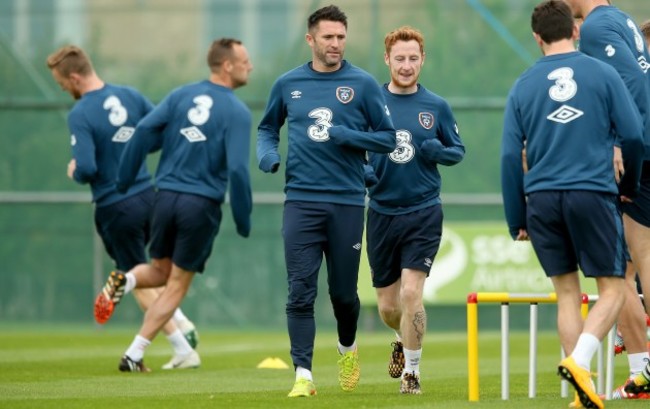 Robbie Keane and Stephen Quinn