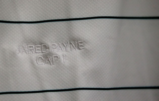 General view of Jared Payne's first cap jersey