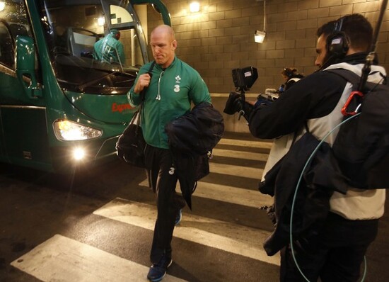 Paul O'Connell arrives for the match