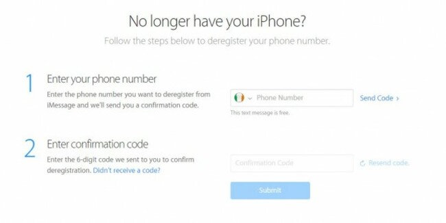 iPhone deregister