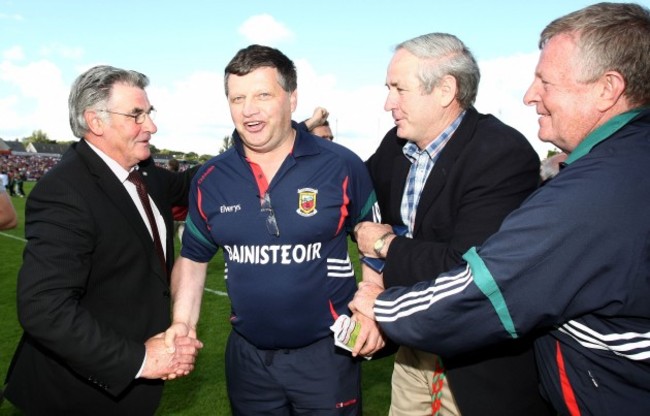 John O'Mahony celebrstes after the game