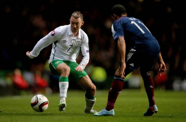 Aiden McGeady with Ikechi Anya