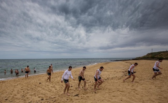 Players after a recovery session