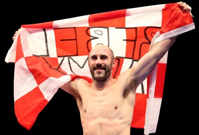 Gary 'Spike' O'Sullivan celebrates a first round knockout