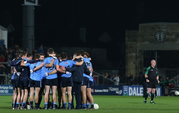The Dublin team huddle
