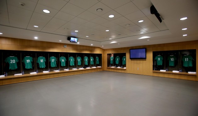 General view of the Ireland changing room