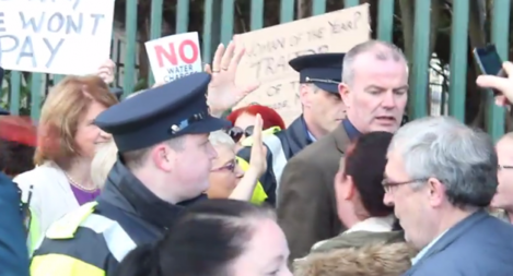 Video shows Joan Burton being hit with a water balloon at Jobstown