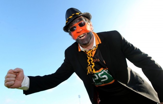 An Austin Stacks fan ahead of the game