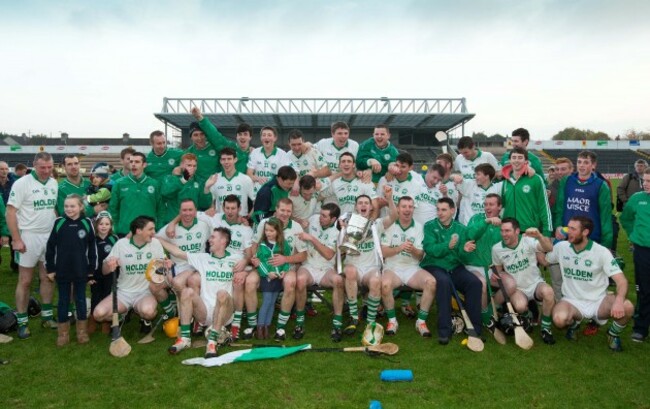 The Ballyhale Shamrocks team celebrate winning