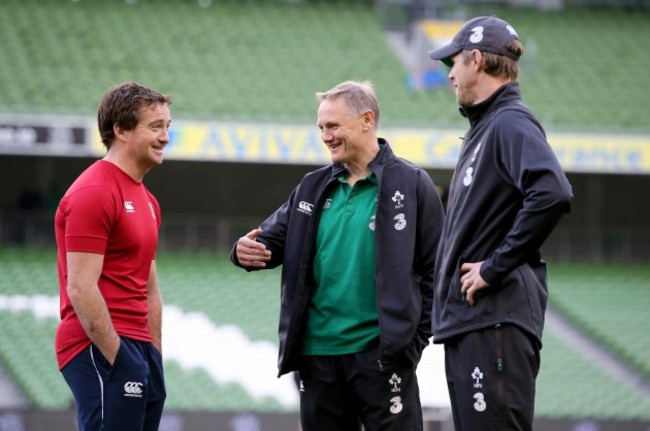 JP Doyle with head coach Joe Schmidt and Simon Easterby