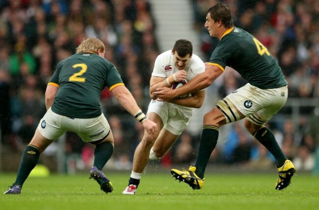 Adriaan Strauss and Eben Etzebeth with Jonny May