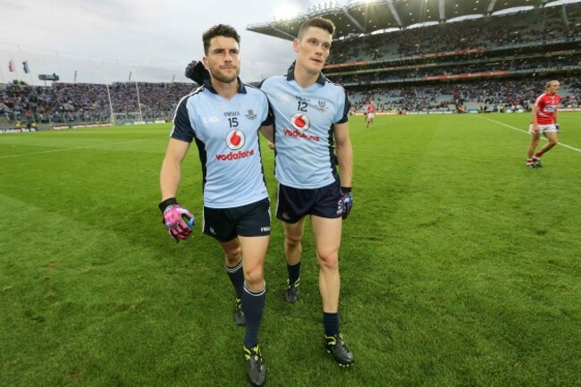 Bernard Brogan and Diarmuid Connolly after the game