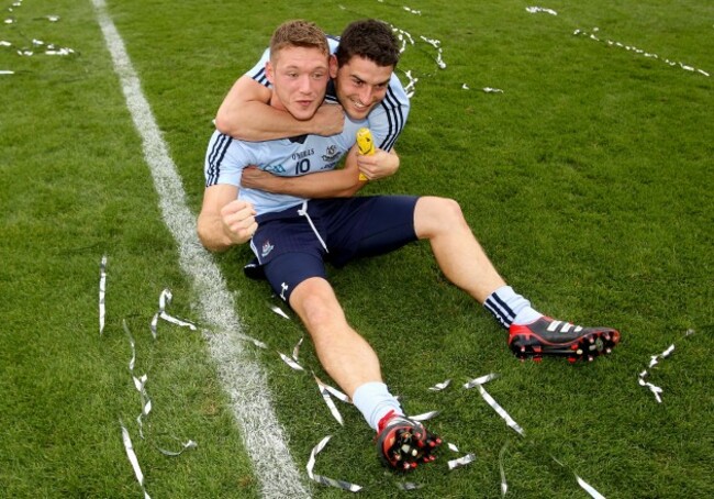 Paul Flynn celebrates with Bernard Brogan