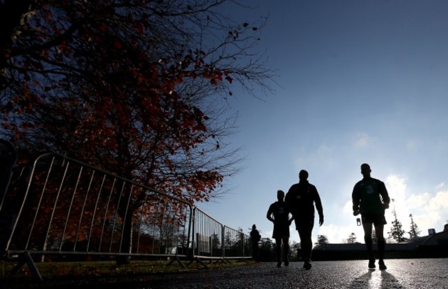 Ireland players make their way to training