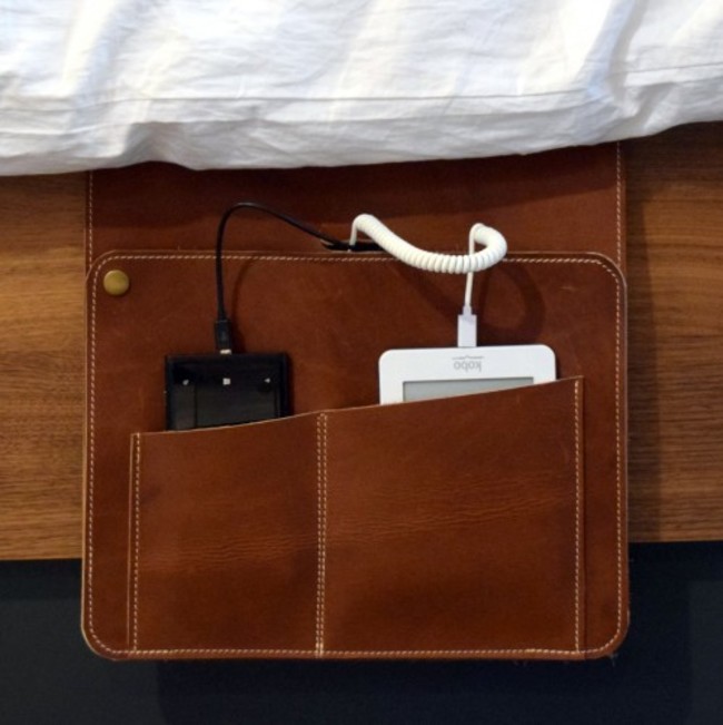 Z-Charge's bedside leather pouch