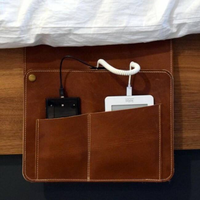 Z-Charge's bedside leather pouch