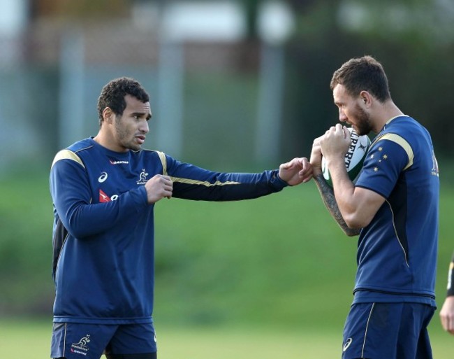 Will Genia with Quade Cooper 18/11//2014