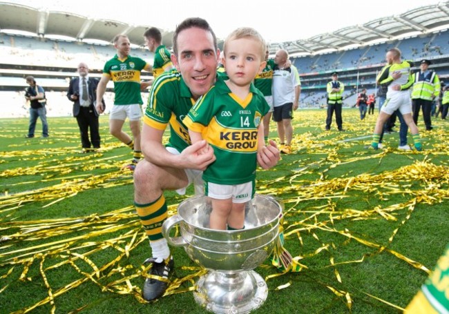 Declan O'Sullivan with his son Ollie after the game