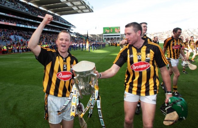 Tommy Walsh and Eddie Brennan celebrate