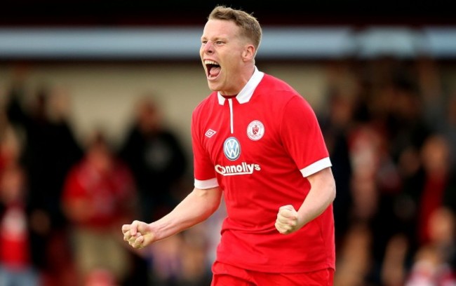 Danny North celebrates scoring his sides third goal