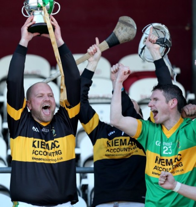 Stephen Colgan lifts the cup