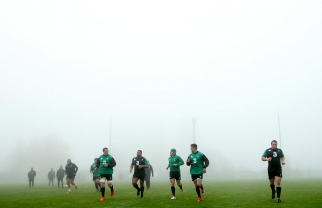 General view of the Irish team training