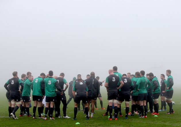 The Ireland team at training
