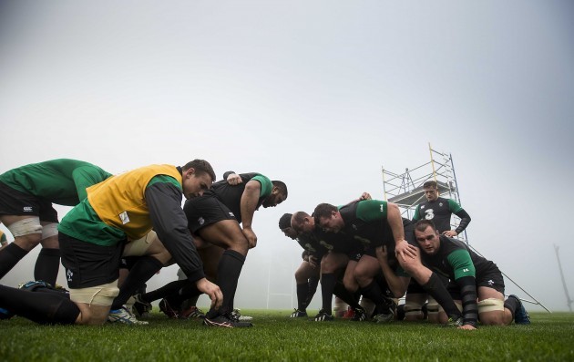 A scrum during training