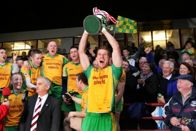 Kieran Fitzgerald lifts the cup